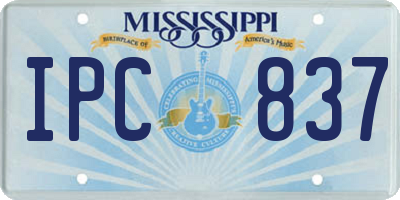 MS license plate IPC837