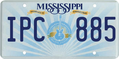 MS license plate IPC885