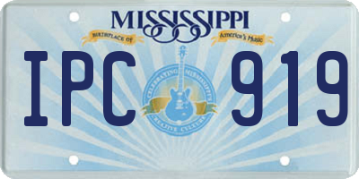 MS license plate IPC919