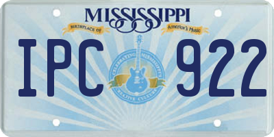 MS license plate IPC922