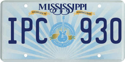 MS license plate IPC930