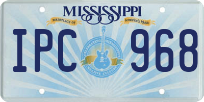 MS license plate IPC968
