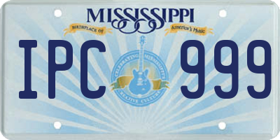 MS license plate IPC999