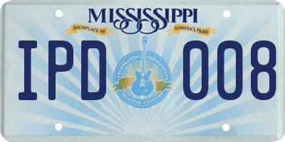 MS license plate IPD008
