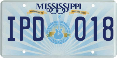 MS license plate IPD018
