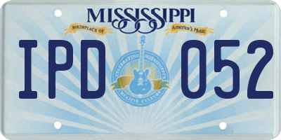 MS license plate IPD052