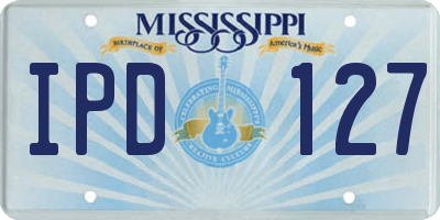 MS license plate IPD127