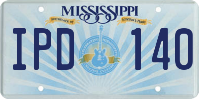 MS license plate IPD140