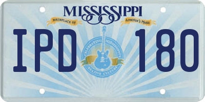 MS license plate IPD180