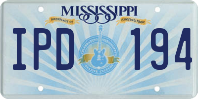 MS license plate IPD194
