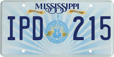 MS license plate IPD215
