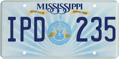 MS license plate IPD235