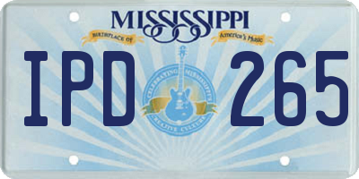 MS license plate IPD265
