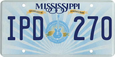 MS license plate IPD270