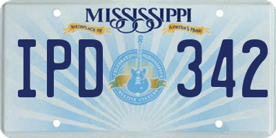 MS license plate IPD342