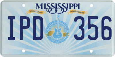 MS license plate IPD356
