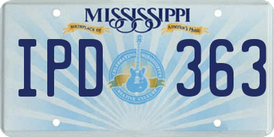 MS license plate IPD363