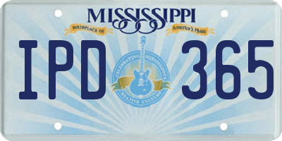 MS license plate IPD365