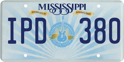 MS license plate IPD380