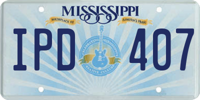 MS license plate IPD407