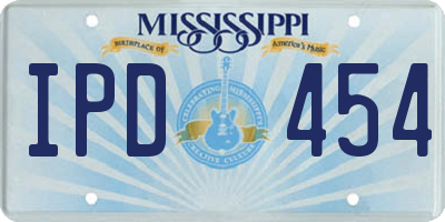 MS license plate IPD454