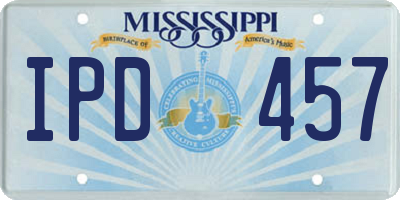 MS license plate IPD457