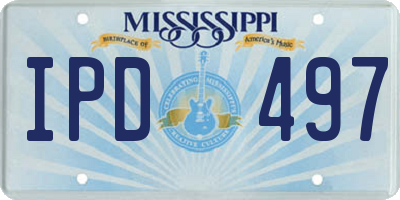 MS license plate IPD497