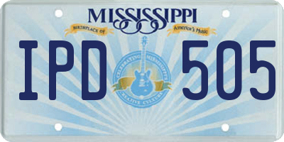 MS license plate IPD505