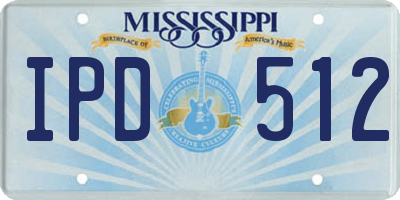 MS license plate IPD512
