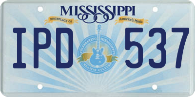 MS license plate IPD537