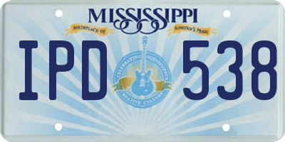 MS license plate IPD538