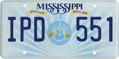 MS license plate IPD551