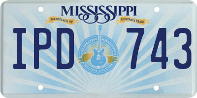 MS license plate IPD743