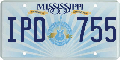 MS license plate IPD755