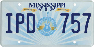 MS license plate IPD757