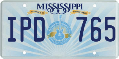 MS license plate IPD765