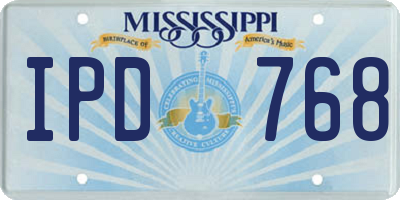 MS license plate IPD768