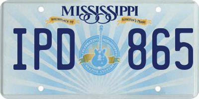 MS license plate IPD865