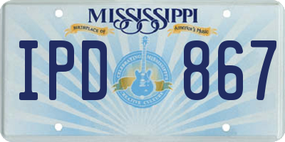 MS license plate IPD867