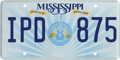 MS license plate IPD875