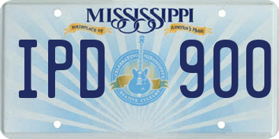 MS license plate IPD900