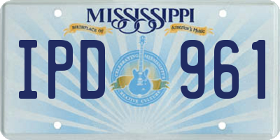 MS license plate IPD961