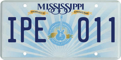MS license plate IPE011