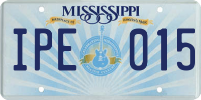 MS license plate IPE015
