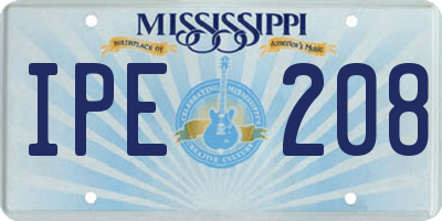 MS license plate IPE208