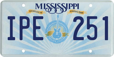 MS license plate IPE251