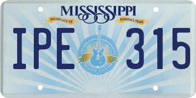 MS license plate IPE315