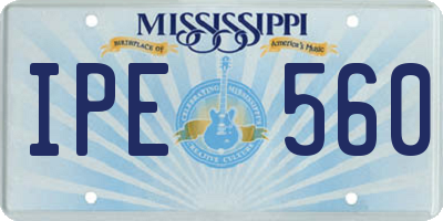 MS license plate IPE560