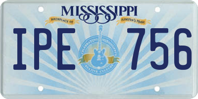 MS license plate IPE756
