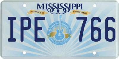 MS license plate IPE766